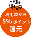 利用額から5%ポイント還元