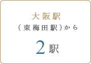 大阪駅（東梅田駅）から2駅