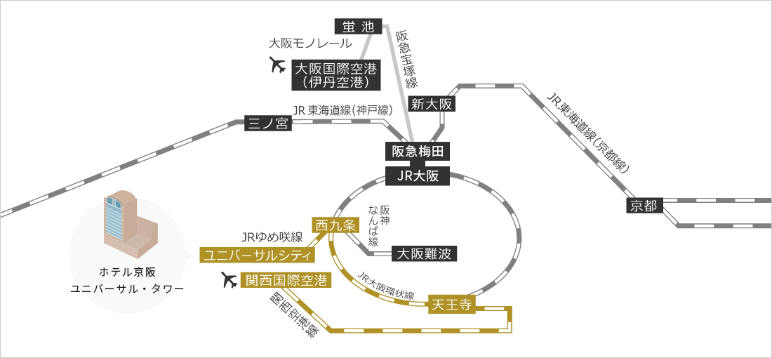 アクセス 公式 ホテル京阪 ユニバーサル タワー オフィシャルホテル