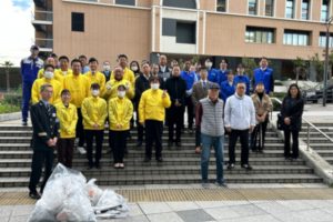 ユニバーサルシティ駅前の放置自転車対策・ゴミ清掃に参加いたしました