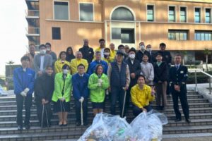 ユニバーサルシティ駅前の放置自転車対策・ゴミ清掃に参加いたしました