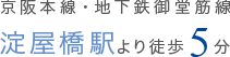 京阪本線・地下鉄御堂筋線 淀屋橋駅より徒歩5分