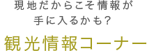 現地だからこそ情報が手に入るかも？観光情報コーナー